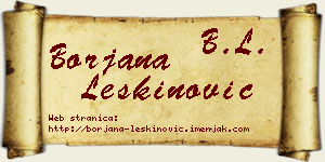 Borjana Leškinović vizit kartica